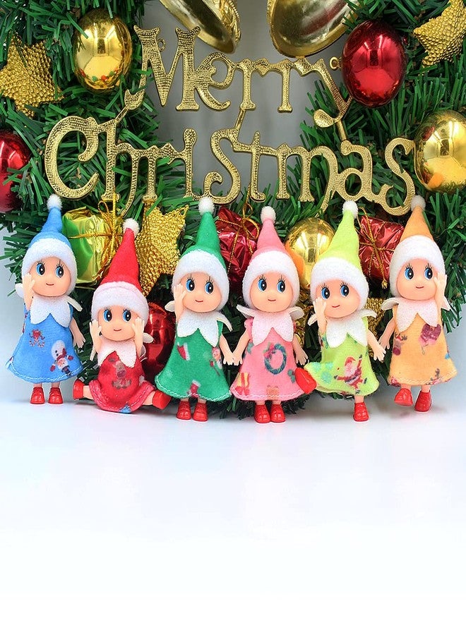 WULEEUPER Tiny Baby Elf Dolls | Christmas Miniature Elf Decoration | Newborn Gift | Baby Grow Girl and Boy Dolls (Pink Dress) - Image 3